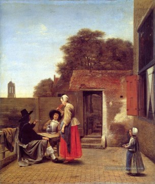 Un genre de cour néerlandaise Pieter de Hooch Peinture à l'huile